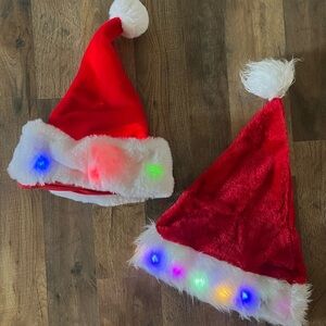 Light-Up Santa Hats - Set of 2